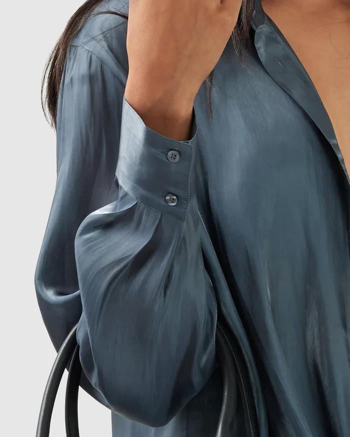 Women Tops Belle and Bloom Back To You Irredescent Shirt 8211 Slate
