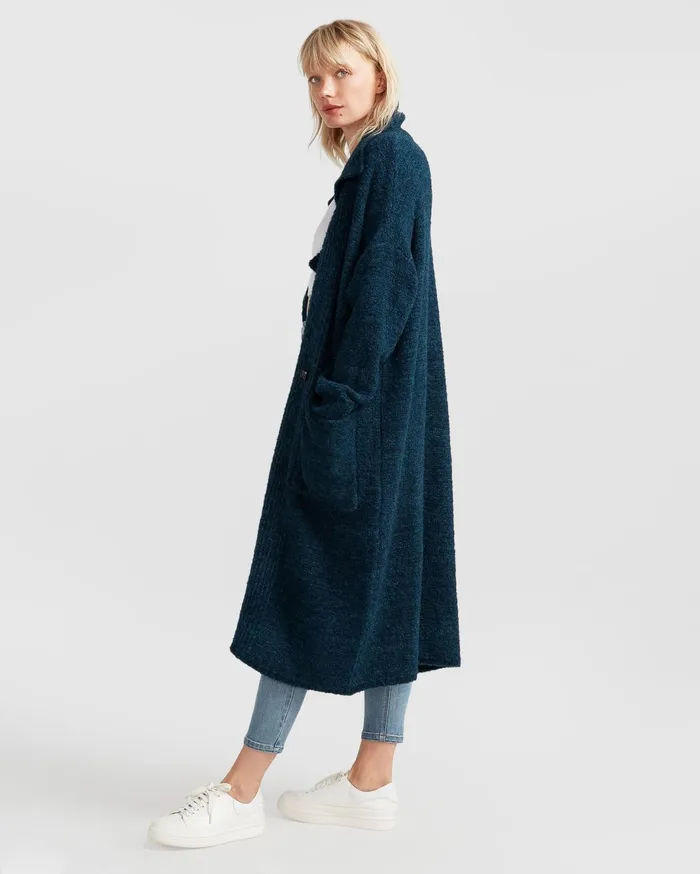Women Tops Belle and Bloom Born To Run Sustainable Sweater Coat 8211 Dark Teal