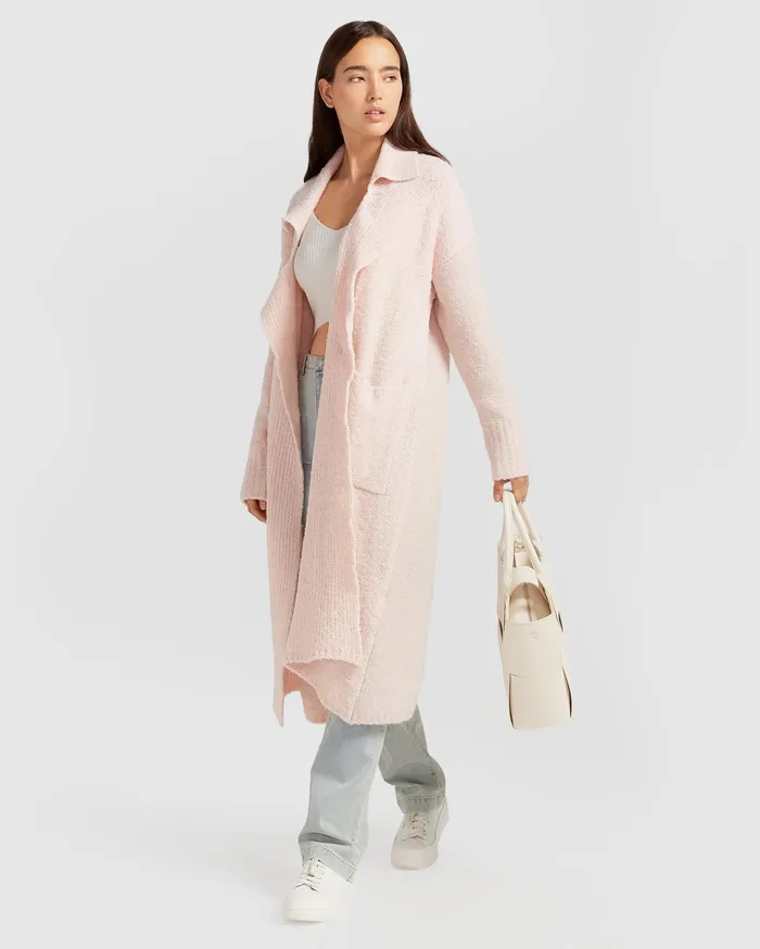 Women Tops Belle and Bloom Born To Run Sustainable Sweater Coat 8211 Pale Pink Women Tops Belle and Bloom Born To Run Sustainable Sweater Coat 8211 Pale Pink