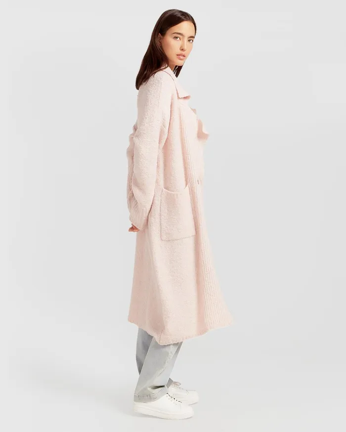 Women Tops Belle and Bloom Born To Run Sustainable Sweater Coat 8211 Pale Pink