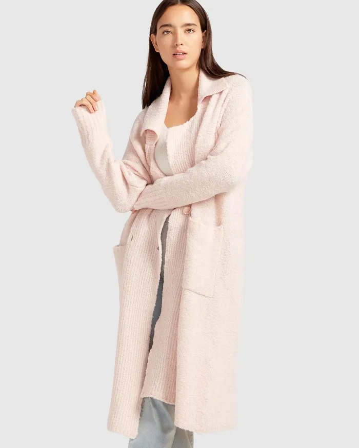 Women Tops Belle and Bloom Born To Run Sustainable Sweater Coat 8211 Pale Pink