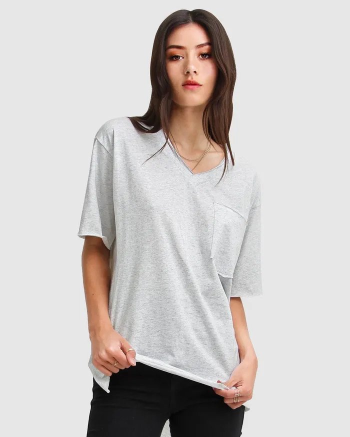 Women Tops Belle and Bloom Brave Soul Oversized TShirt 8211 Grey