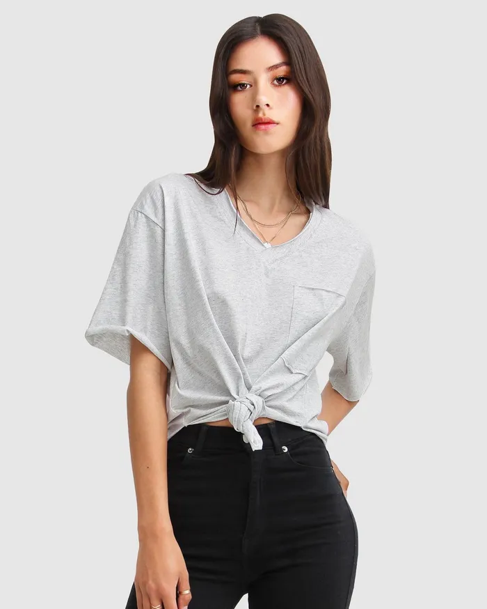 Women Tops Belle and Bloom Brave Soul Oversized TShirt 8211 Grey