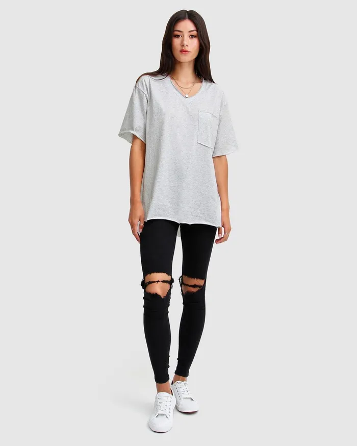 Women Tops Belle and Bloom Brave Soul Oversized TShirt 8211 Grey