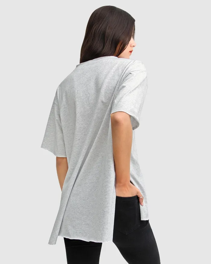 Women Tops Belle and Bloom Brave Soul Oversized TShirt 8211 Grey