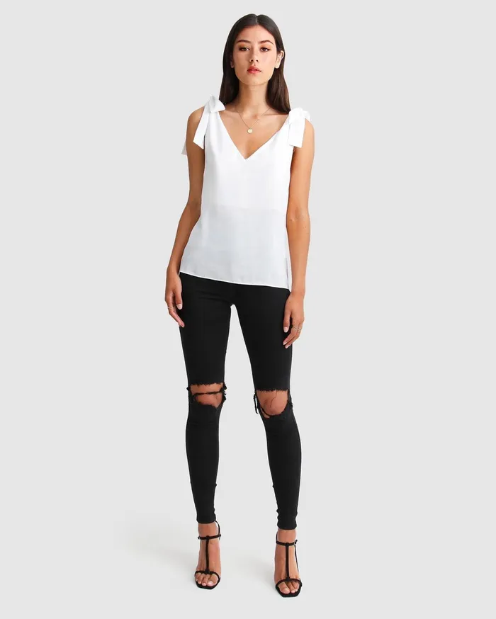 Women Tops Belle and Bloom Feel For You VNeck Top 8211 White