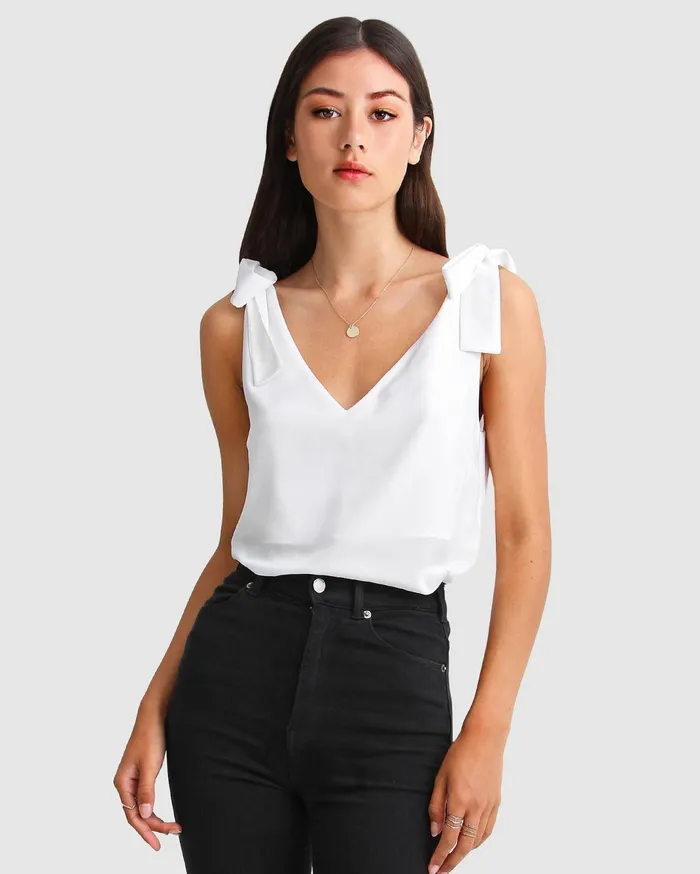 Women Tops Belle and Bloom Feel For You VNeck Top 8211 White