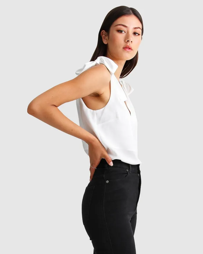 Women Tops Belle and Bloom Feel For You VNeck Top 8211 White