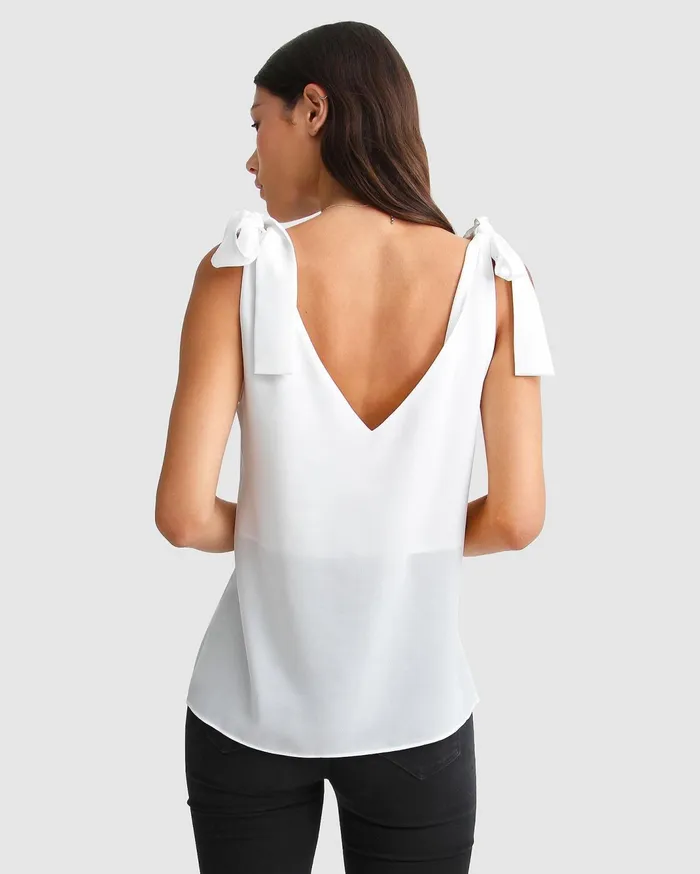 Women Tops Belle and Bloom Feel For You VNeck Top 8211 White