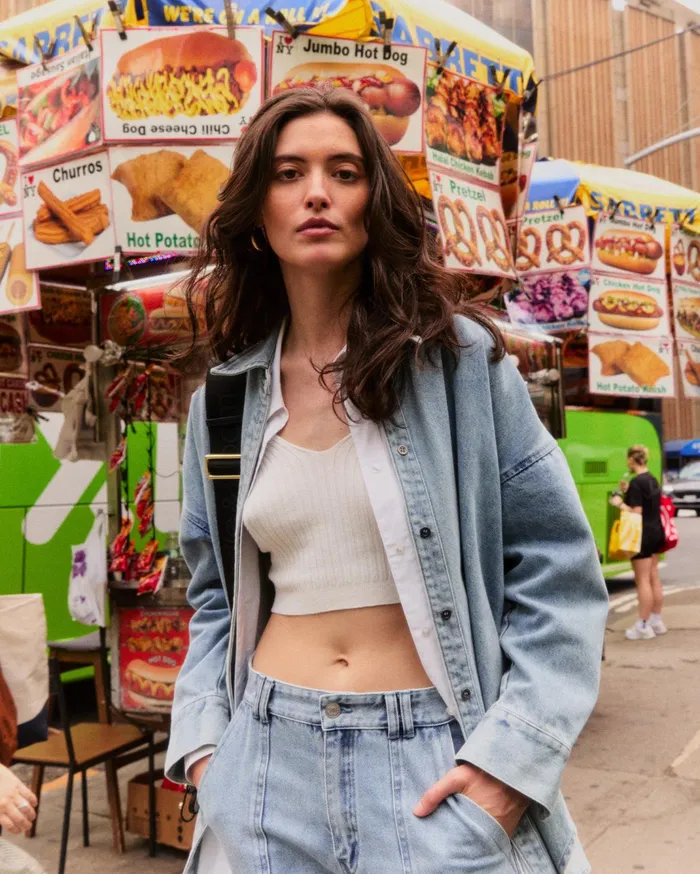 Women Tops Belle and Bloom Into Him Oversized Denim Shirt 8211 Stonewash