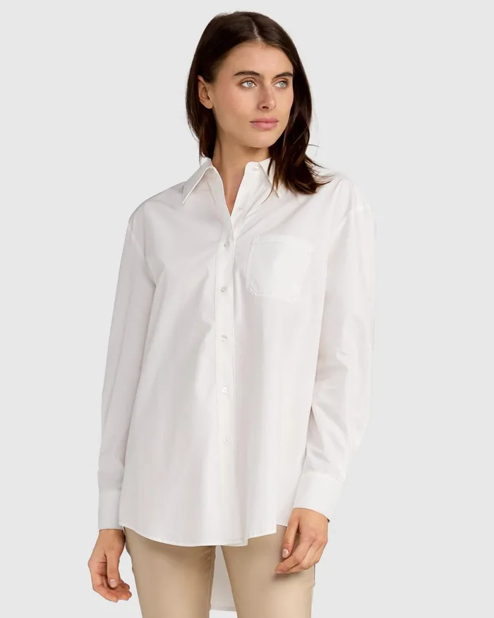Women Tops Belle and Bloom My Girl Oversized Shirt 8211 White