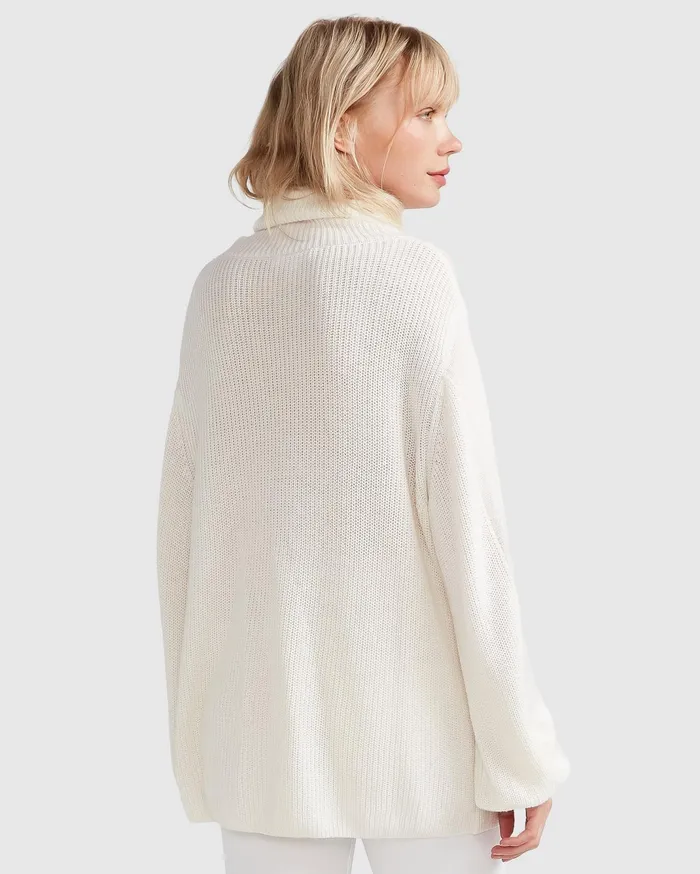 Women Tops Belle and Bloom Nevermind Sheer Panelled Knit 8211 Cream