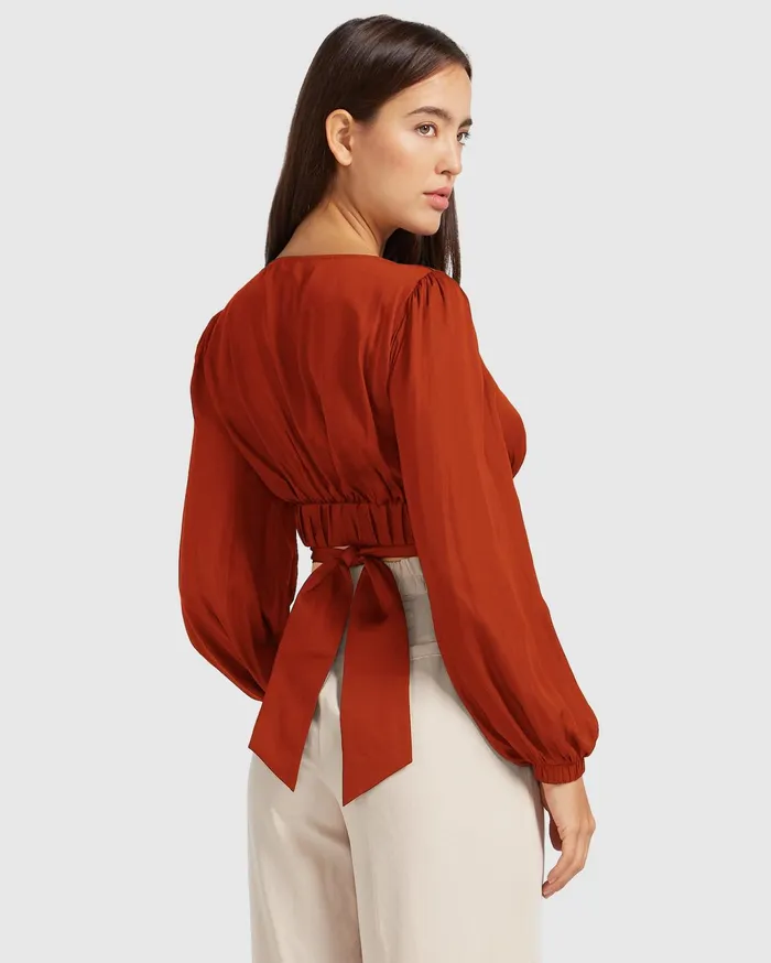 Women Tops Belle and Bloom No Way Home Cropped Top 8211 Terracotta FINAL SALE