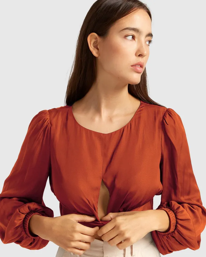 Women Tops Belle and Bloom No Way Home Cropped Top 8211 Terracotta FINAL SALE