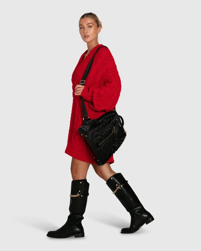 Women Tops Belle and Bloom Still The One Chunky Oversize Knit 8211 Red
