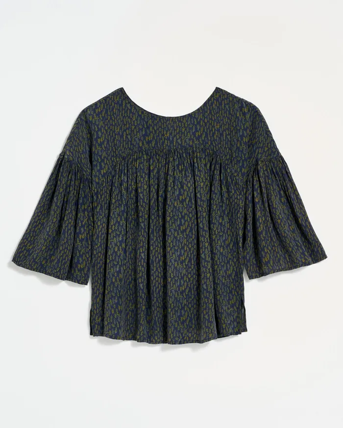 Women Tops Billy Reid Curved Yoke Blouse Navy