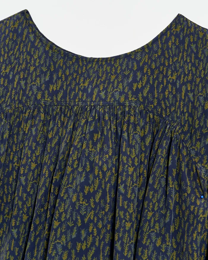Women Tops Billy Reid Curved Yoke Blouse Navy