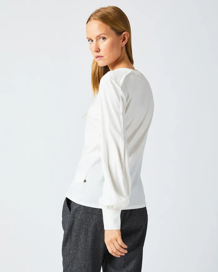 Women Tops Billy Reid Pleat Sleeve Knit Ivory