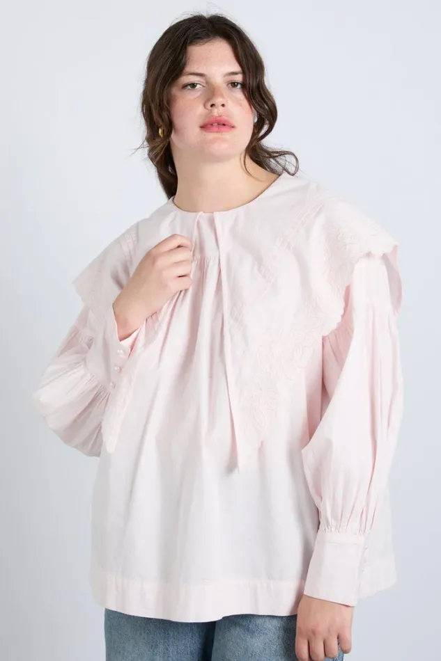 Women Tops Damson Madder Embroidered Candy Blouse 8211 Pink