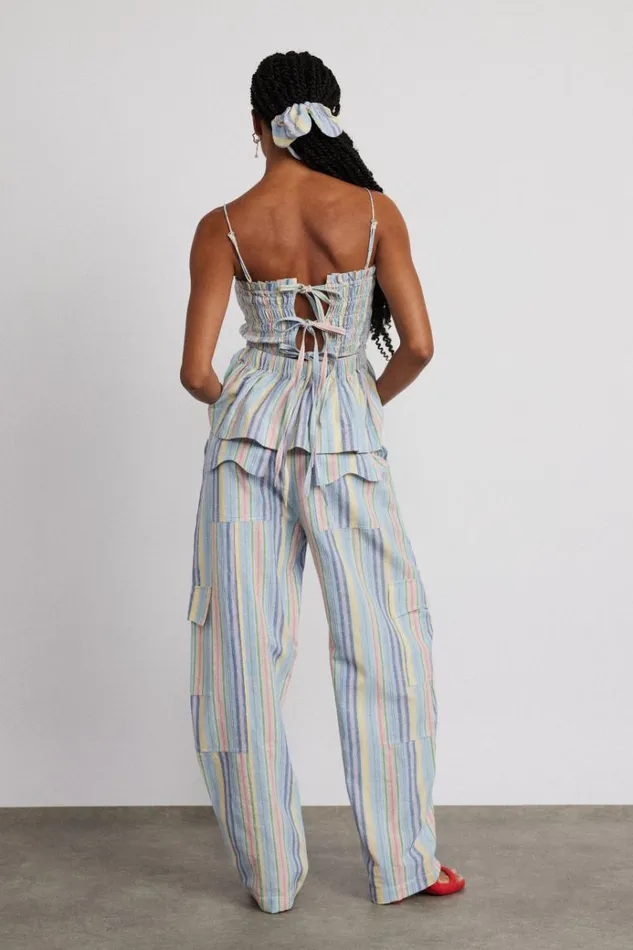 Women Tops Damson Madder Hope Shirred Cami 8211 Multi Stripe