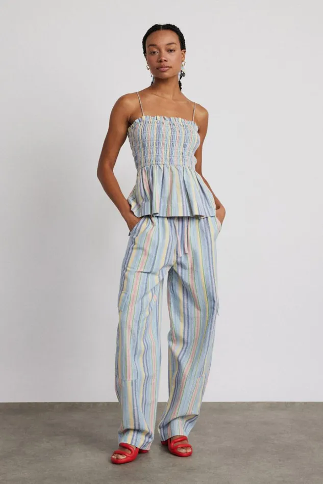 Women Tops Damson Madder Hope Shirred Cami 8211 Multi Stripe