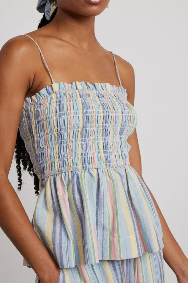 Women Tops Damson Madder Hope Shirred Cami 8211 Multi Stripe