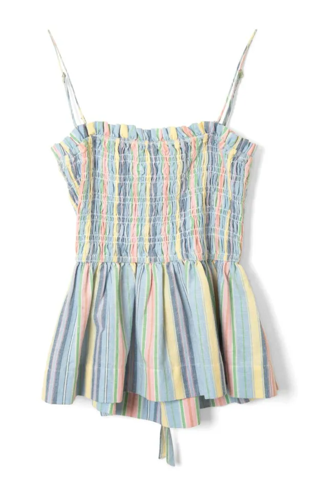 Women Tops Damson Madder Hope Shirred Cami 8211 Multi Stripe