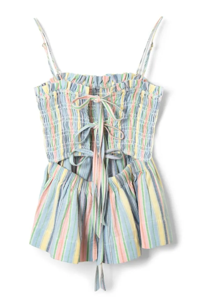Women Tops Damson Madder Hope Shirred Cami 8211 Multi Stripe