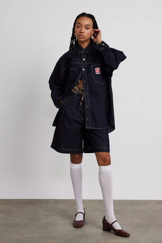 Women Tops Damson Madder Nova Oversized Shacket 8211 Indigo