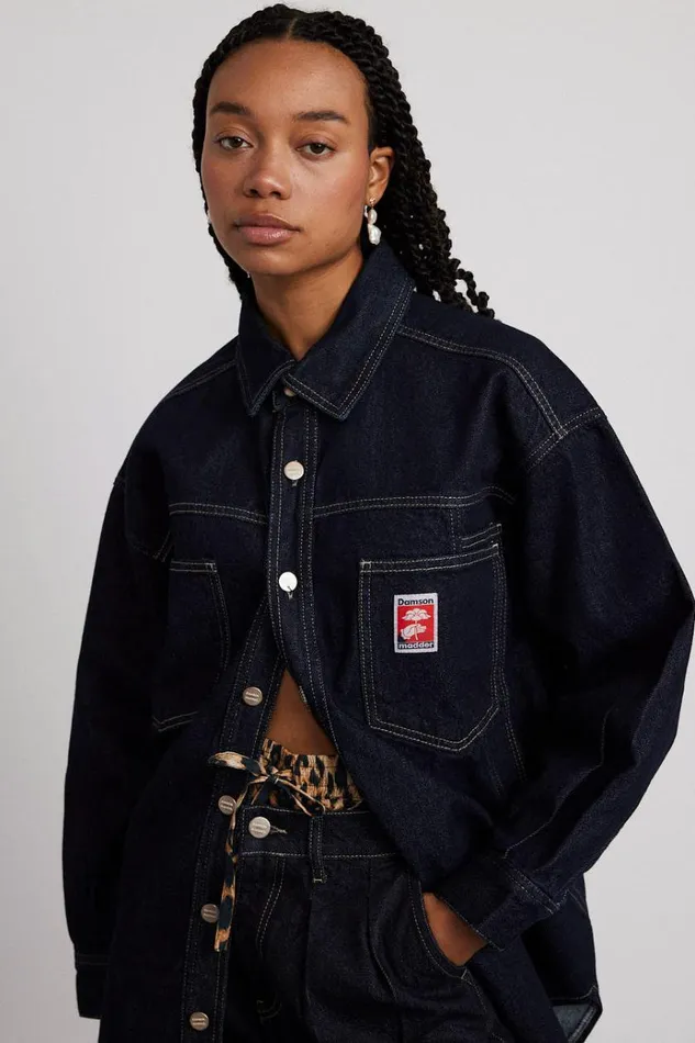 Women Tops Damson Madder Nova Oversized Shacket 8211 Indigo