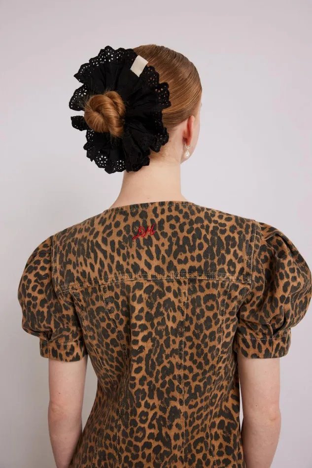 Women Tops Damson Madder Shell Denim Top 8211 Leopard