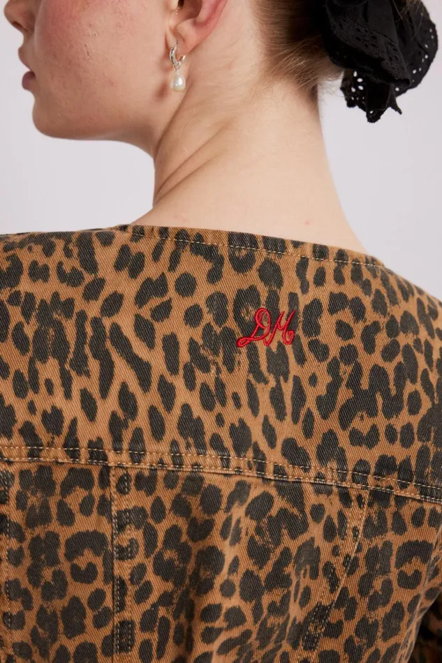 Women Tops Damson Madder Shell Denim Top 8211 Leopard