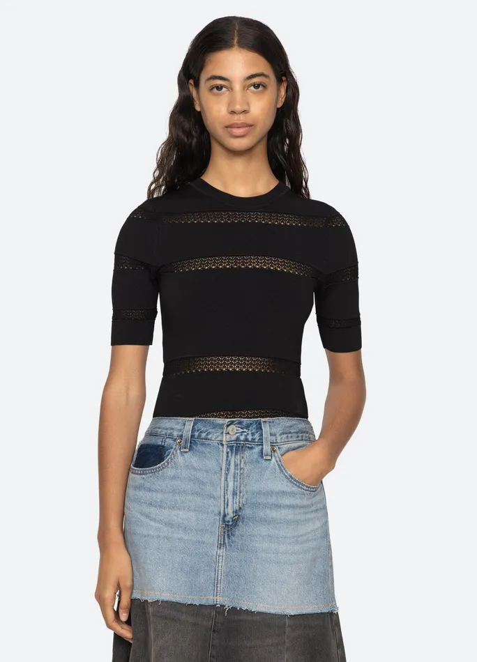 Women Tops Sea New York Devon SS Top Black