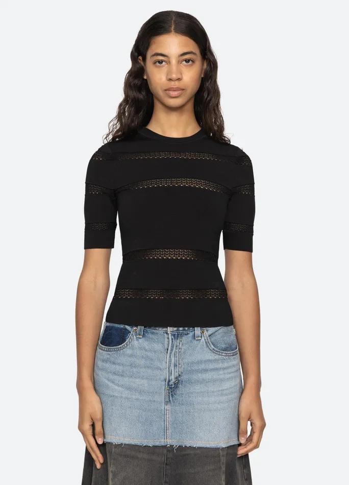 Women Tops Sea New York Devon SS Top Black