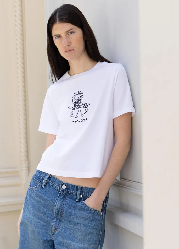 Women Tops Sea New York Howdy TShirt White