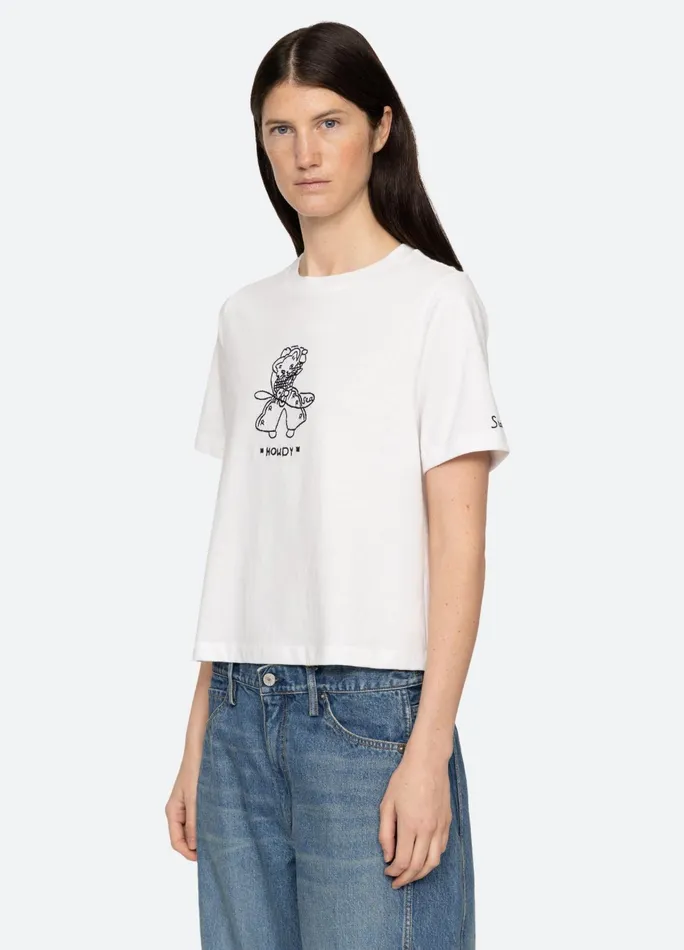 Women Tops Sea New York Howdy TShirt White