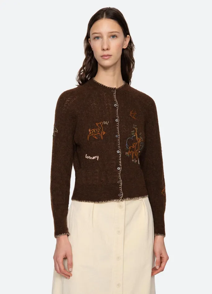Women Tops Sea New York Martha Cardigan Brown