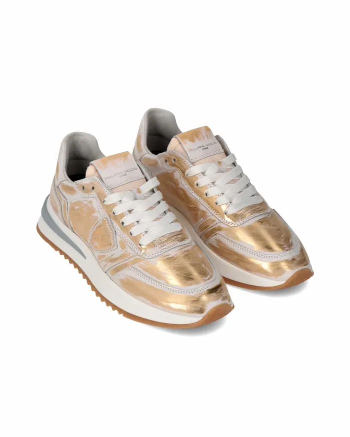 Women Tropez 21 Sneakers WhiteGold Shoes Philippe Model Paris Casual