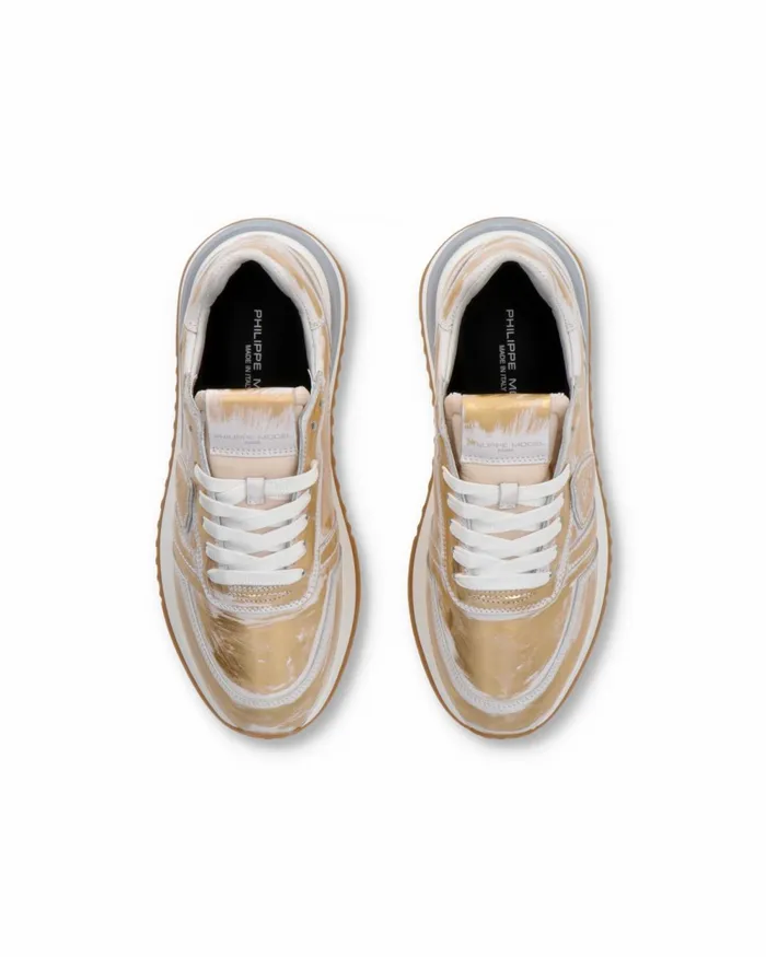 Women Tropez 21 Sneakers WhiteGold Shoes Philippe Model Paris Casual