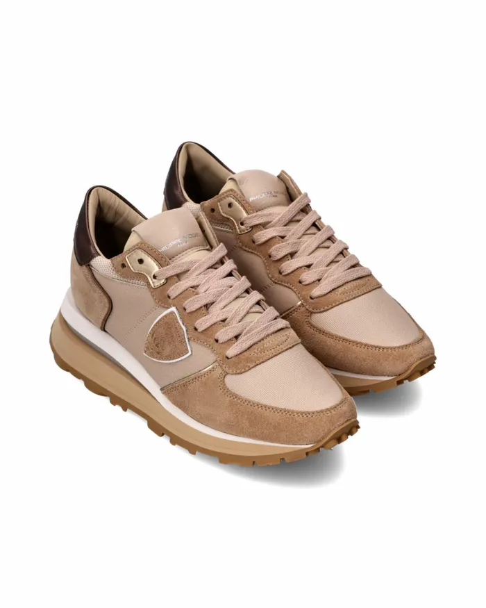 Women Tropez Haute Sneakers Beige Shoes Philippe Model Paris Casual