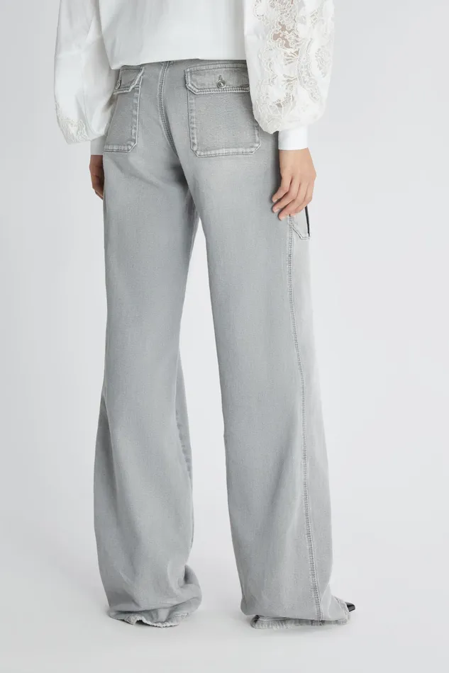 Women Trousers Ermanno Scervino Cargo Grey Pants With Pockets For Women 8211 Ermanno Scervino Grey