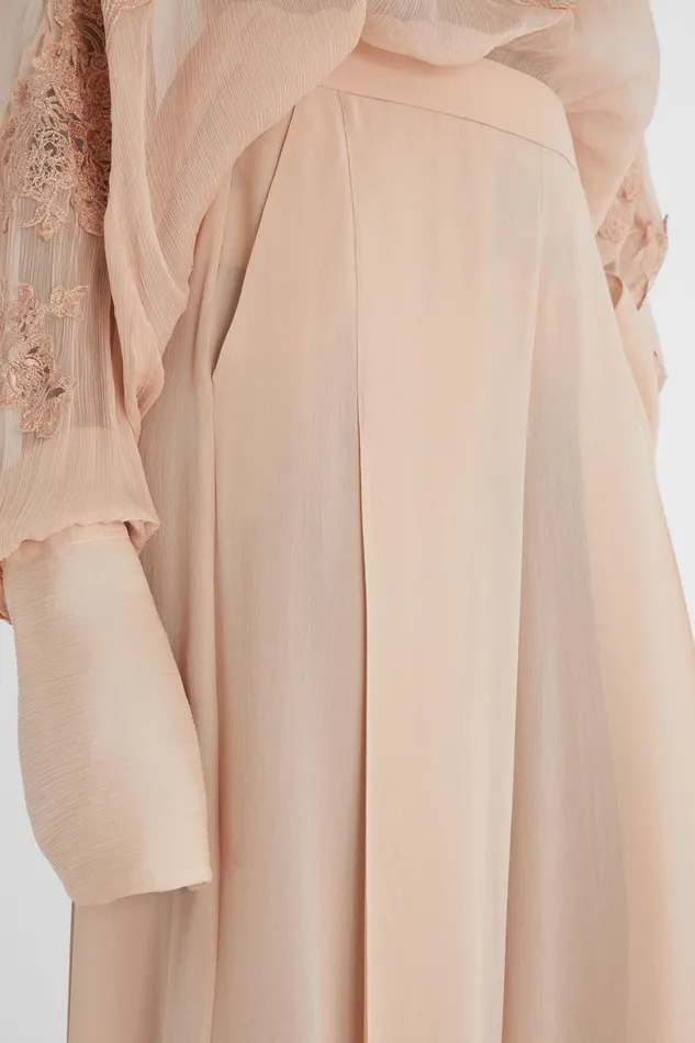 Women Trousers Ermanno Scervino Designer Pink Silk Palazzo Trousers 8211 Ermanno Scervino Brown