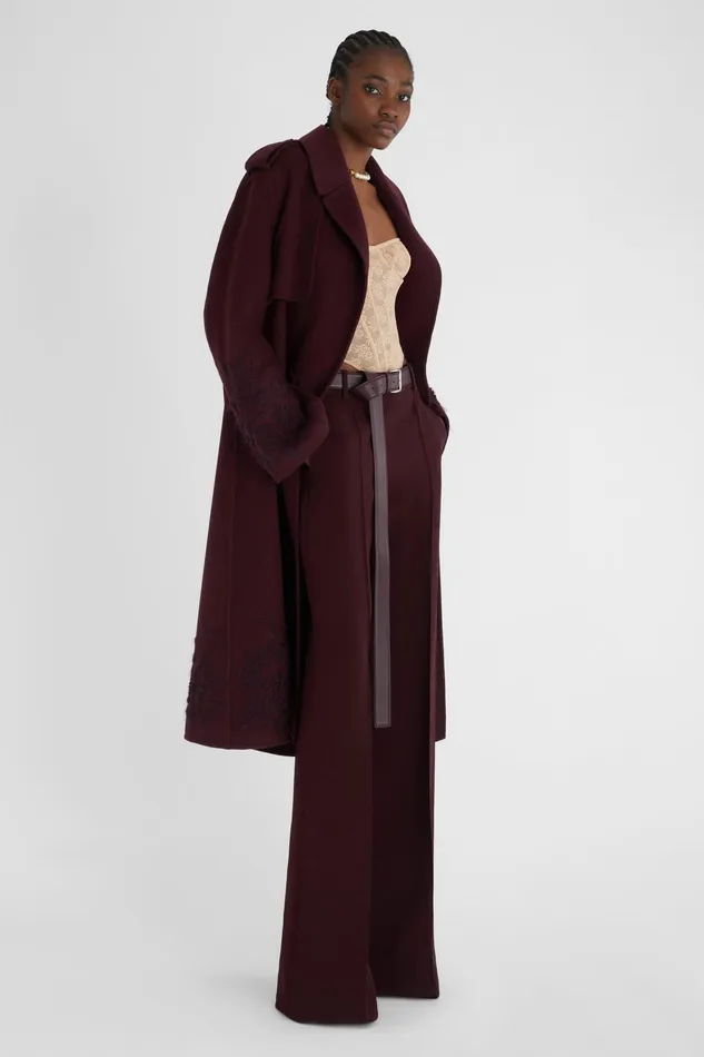 Women Trousers Ermanno Scervino Elegant Bordeaux Bootcut Pants For Women 8211 Ermanno Scervino Bordeaux