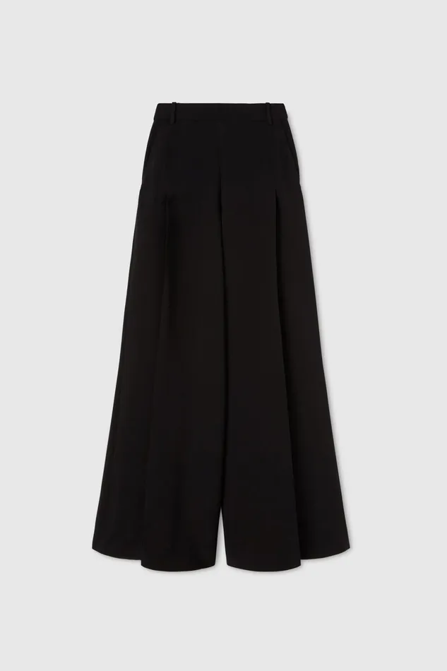 Women Trousers Ermanno Scervino Interlock Palazzo Trousers Black