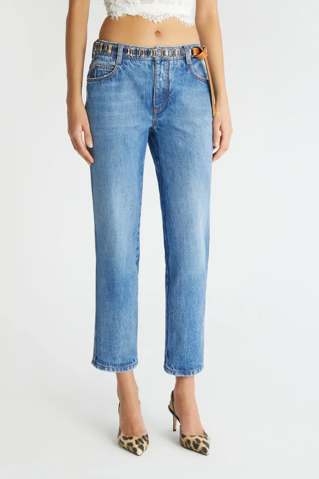 Women Trousers Ermanno Scervino Straightcut Denim Trousers Blue Denim