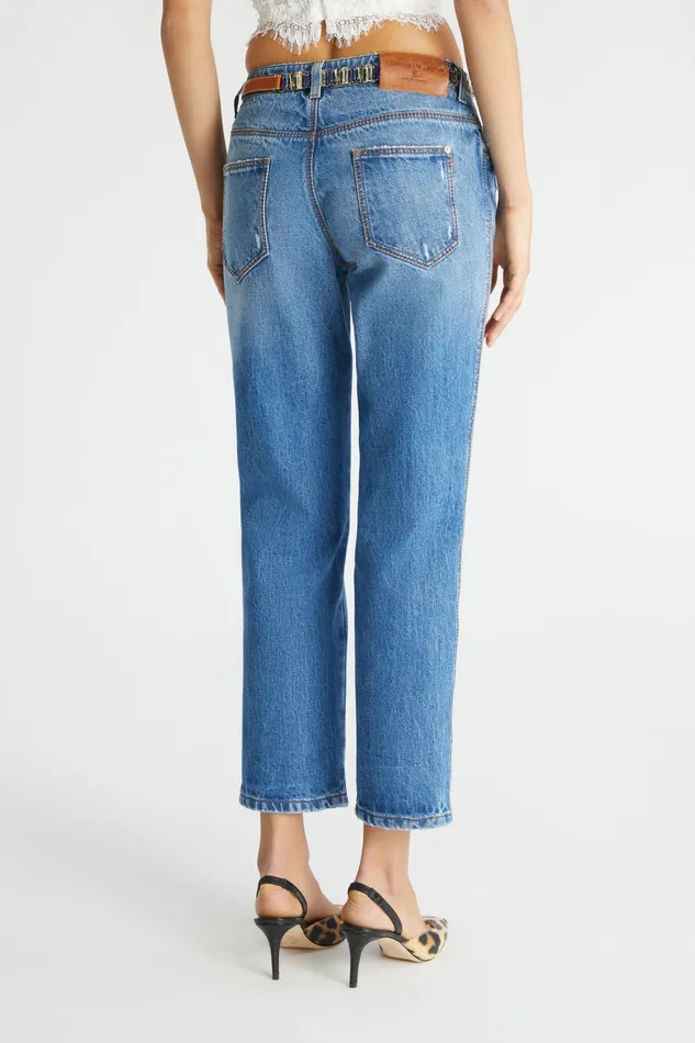Women Trousers Ermanno Scervino Straightcut Denim Trousers Blue Denim