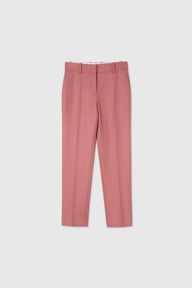 Women Trousers Ermanno Scervino Straightcut Trousers In Cool Wool Pink