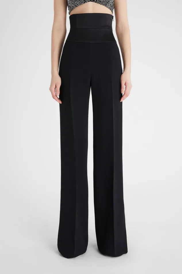 Women Trousers Ermanno Scervino Women039s Highwaisted Black Palazzo Pants 8211 Ermanno Scervino Black