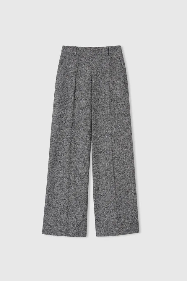 Women Trousers Ermanno Scervino Wool Herringbone Bootcut Trousers Print