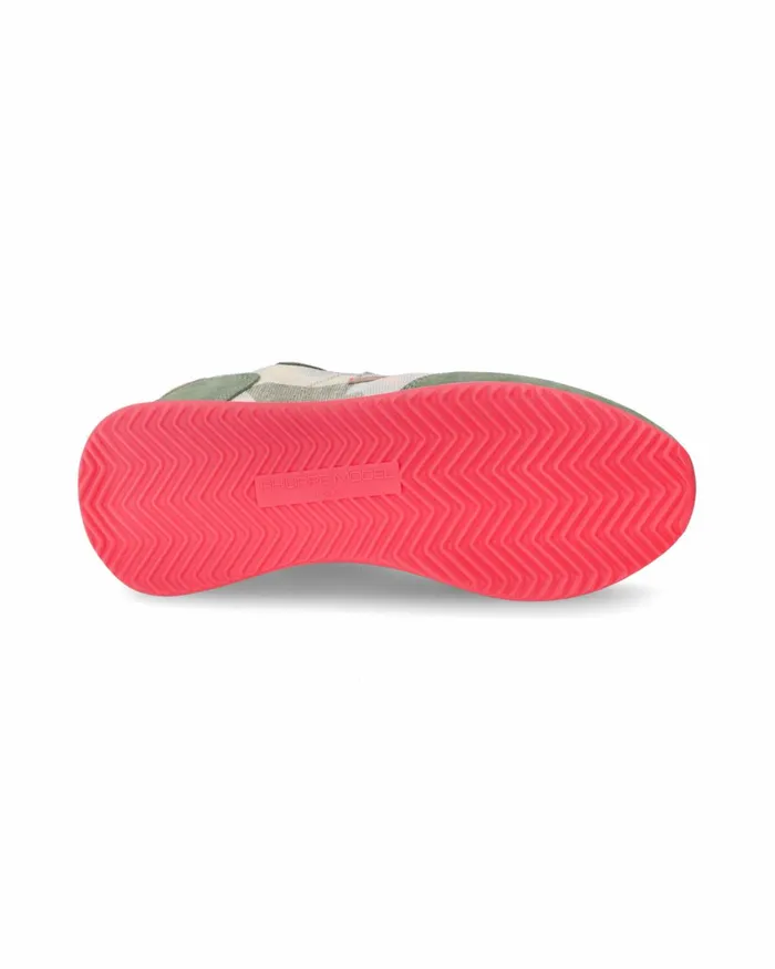 Women Trpx Sneakers Green And Fuchsia Shoes Philippe Model Paris Low